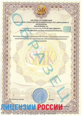 Образец сертификата соответствия (приложение) Черкесск Сертификат ISO 13485