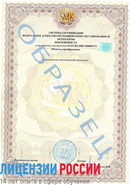Образец сертификата соответствия (приложение) Черкесск Сертификат ISO 22000
