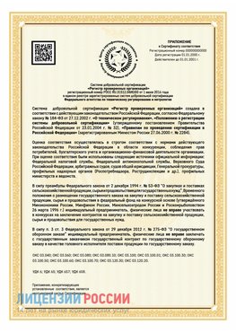 Приложение к сертификату для ИП Черкесск Сертификат СТО 03.080.02033720.1-2020
